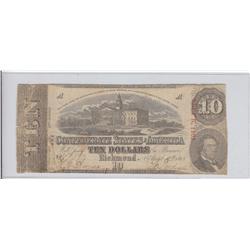 $10 CONFEDERATE 1863 NICE DATE
