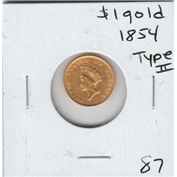$1 GOLD 1854 TYPE 2
