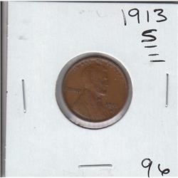 1913 S LINCOLN WHEAT CENT