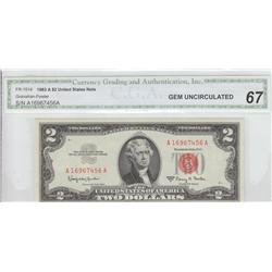 $2 RED SEAL 1963 A SUPERB GEM CGA 67