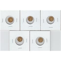 5 CALIFORNIA GOLD TOKENS LIBERTY HEAD