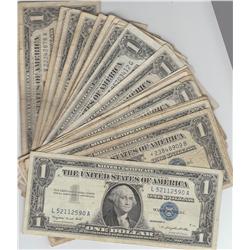 GROUP OF 25 SILVER CERTIFICATES