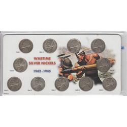 WARTIME SILVER NICKELS 1942-1945 SET