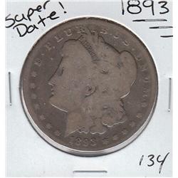 SUPER DATE $1 SILVER MORGAN 1893