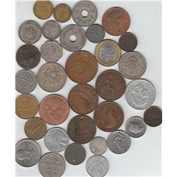 OLDER GROUPING OF FOREIGN MIXED COINS