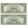 Image 2 : LOT OF 2 $5 RED SEAL LEGAL TENDER 1963 SHARP