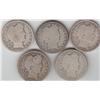 Image 1 : 5 BARBER QUARTERS SILVER