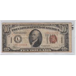 $10 HAWAII SILVER CERTIFICATE 1934 ALWAYS POPULAR