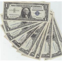10 HIGH GRADE SILVER CERTIFICATES $1 1957 CRISP
