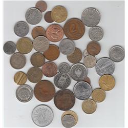 OLDER GROUPING OF FOREIGN MIXED COINS NICE