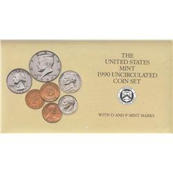 1990 US MINT SET P AND D MARKS WITH PAPERS