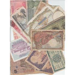 13 WORLD FOREIGN NOTES WITH 50 FRANC NOTE