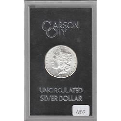 $1 MORGAN VERY HIGH GRADE FLASHY GSA SILVER 1844 CC CARSON CITY WITH BOX