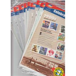 STAMPS CELEBRATE CENTURY SERIES 10 SEALED SETS $48.90 FACE