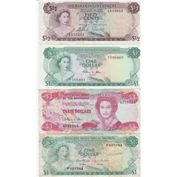 $1 $1/2 $3  $1 BANK OF BAHAMAS 1965