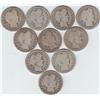 Image 1 : 10 BARBER QUARTERS SILVER MIXED DATES