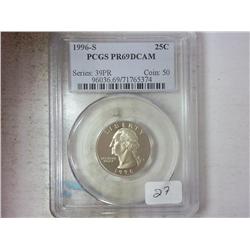 1996-S WASHINGTON QUARTER PCGS PR69DCAM