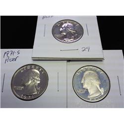 1968-S, 71-S & 81-S WASHINGTON QUARTERS PF