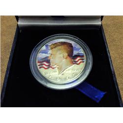 1968-D COLORIZED KENNEDY HALF DOLLAR IN CASE