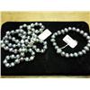 Image 1 : 24" NECKLACE & BRACELET GENUINE PEARLS SET