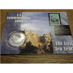 1991 MT. RUSHMORE SILVER DOLLAR & STAMP PF