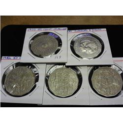 1977, 81, 82, 83 & 84 AUSTRALIA 50 CENTS
