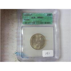 2004-P TEXAS QUARTER ICG MS67