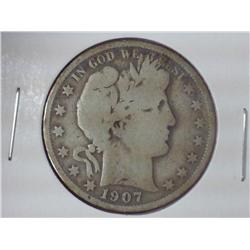 1907-S BARBER HALF DOLLAR