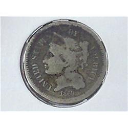 1868 THREE CENT PIECE (NICKEL)