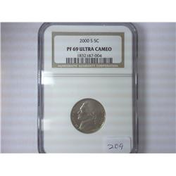 2000-S JEFFERSON NICKEL NGC PF69 ULTRA CAMEO