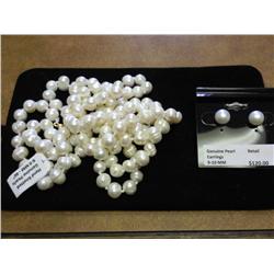 46" GENUINE FRESHWATER PEARL AND EARRING SET