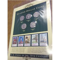 ALL 5 1999 STATE QUARTERS WITH MATCHING STAMPS