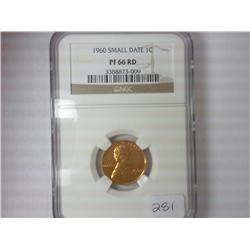 1960 SMALL DATE LINCOLN CENT NGC PF66 RD