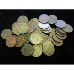 ROLL OF 50 ASSORTED 1880'S INDIAN HEAD CENT