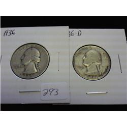 1936-D & 1936 WASHINGTON QUARTERS