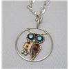 Image 1 : Native American Zuni Inlay Owl Necklace