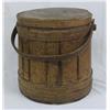 Antique Covered Wooden Water Barrel with Handle