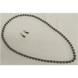 Semi-Precious Hematite Necklace and Earrings