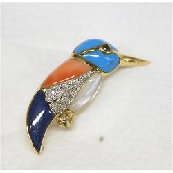 14 Kt Gold Hummingbird Pin