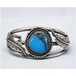 Native American Navajo Silver Turquoise Bracelet