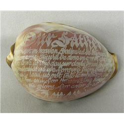 Cowrie Shell with Lord's Prayer Inscribed