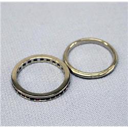 2 Rings One 14 kt White Gold and One With Red Stones