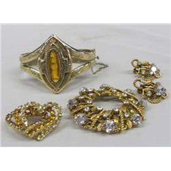 Estate Rhinestone & Citrine Jewelry