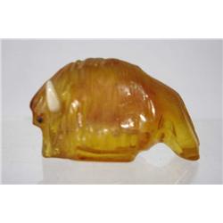 Native American Zuni Amber Buffalo Fetish