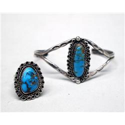 Native American Navajo Ring and Bracelet Set