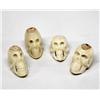 Image 1 : 4 Mexican Carved Bone Day of the Dead Skulls