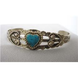 Fred Harvey Style Heart Bracelet