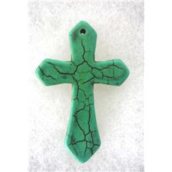 Magnesite Turquoise Colored Cross Pendant