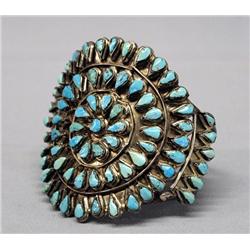 Native American Zuni Turquoise Cluster Bracelet