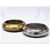 Image 2 : 2 Etched Bangle Bracelets Brass and Silver Color